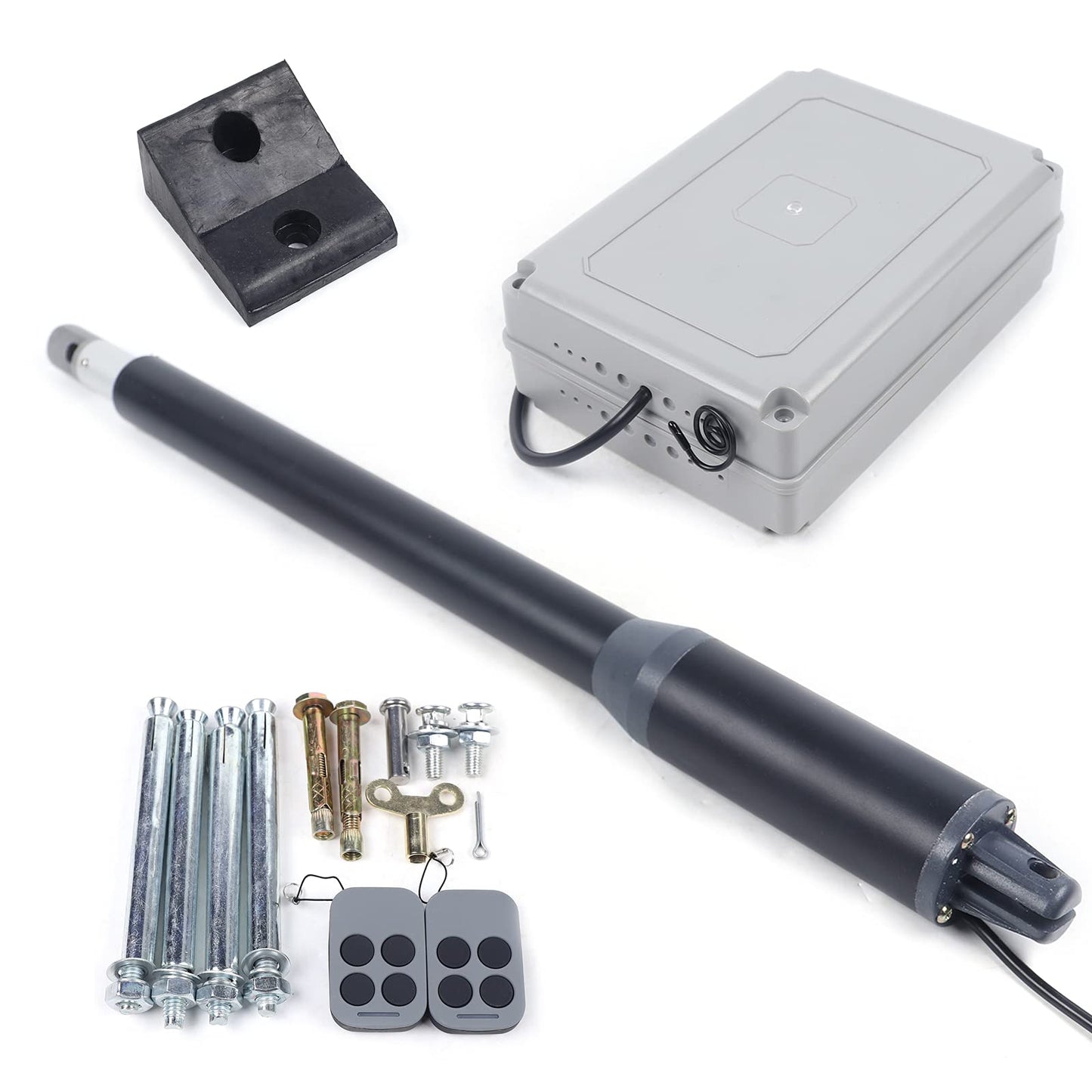 Automatic Gate Opener with Remote Complete Kit, 250rpm 40W Electric Single Arm Swing Gate Opener Heavy Duty Automatic Driveway Gate Operator for Swing Gate, Up to 330lb per Arm