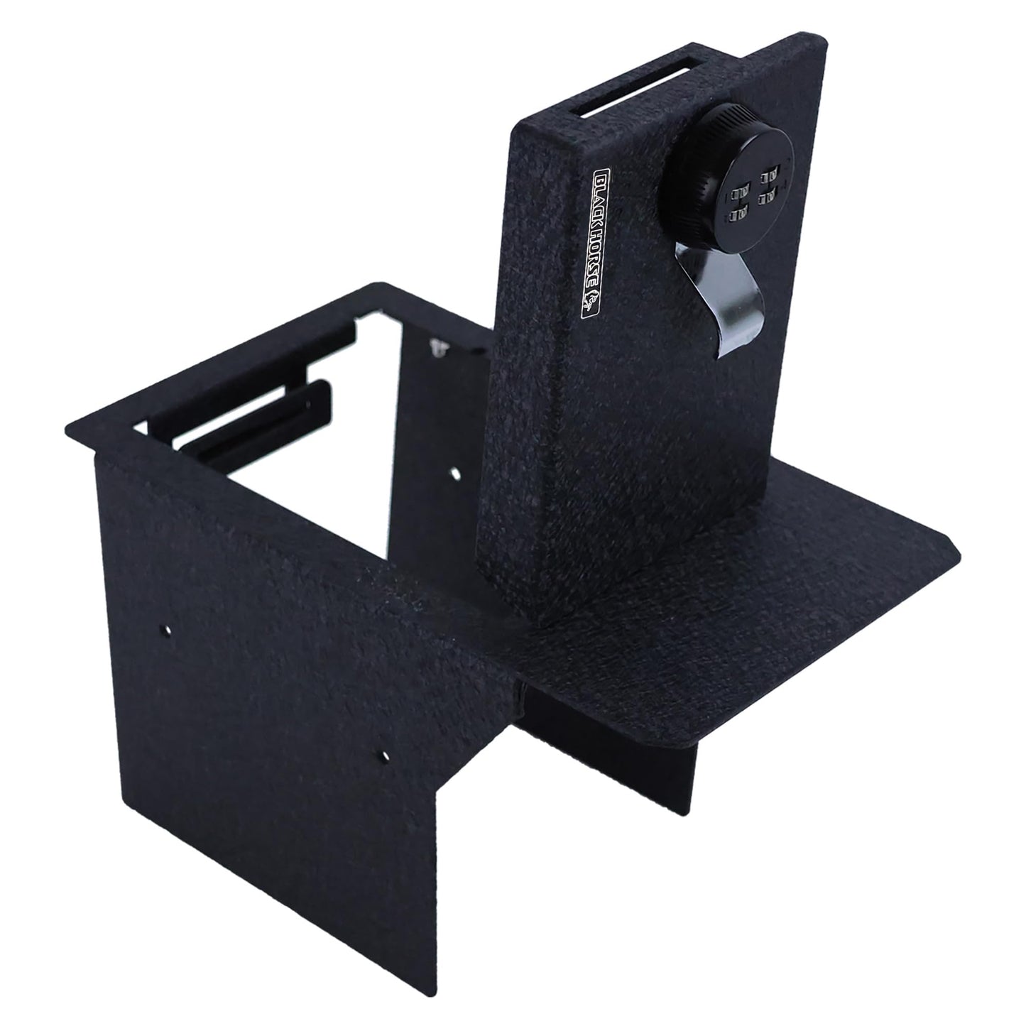 Black Horse Center Console Safe Security Lock Box, Black Gun Box Organizer, with 4 Digit Combination Resettable Lock Compatible with 2023-2024 Ford F-250 Super Duty-ASFS23