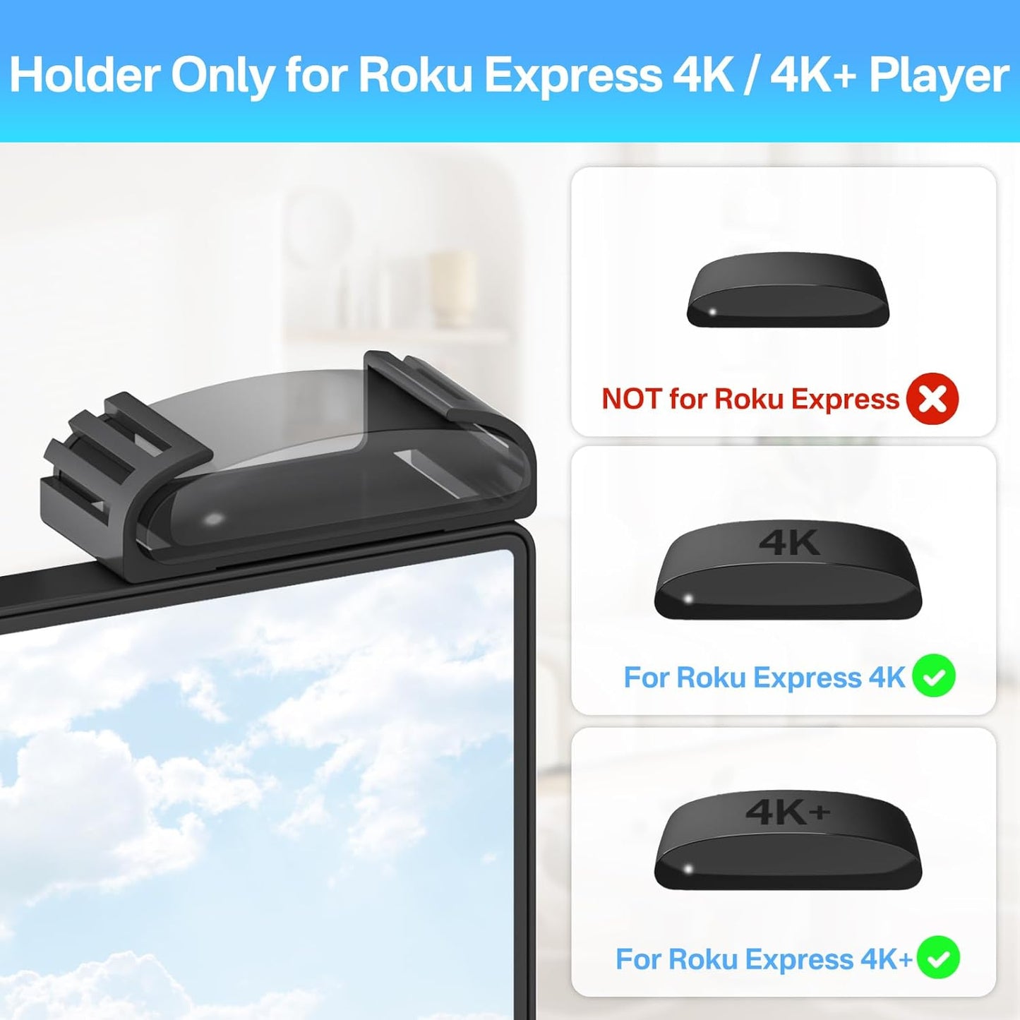 tiebutie 4K, 4K+ 4K, 4K+ Streaming Device Mount for Roku Express Express Holder for Mounted TV with Remote Holder
