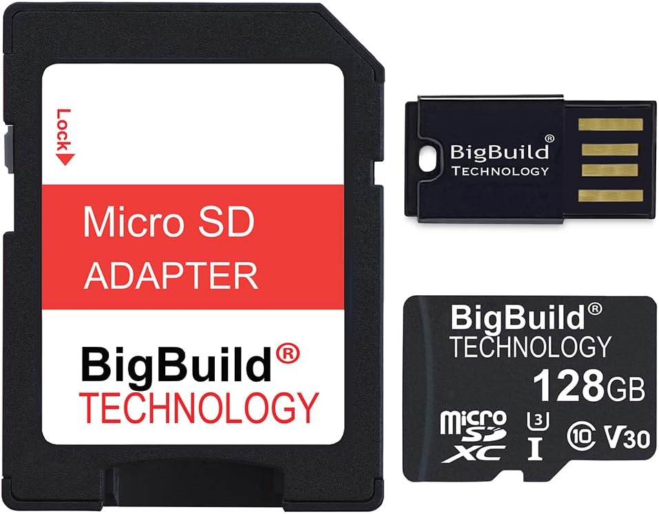 BigBuild Technology 128GB 100MB/s U3 7, 8 10, Ultra Fast microSDXC Memory Card for Amazon Fire Plus, Kids Edition, HD