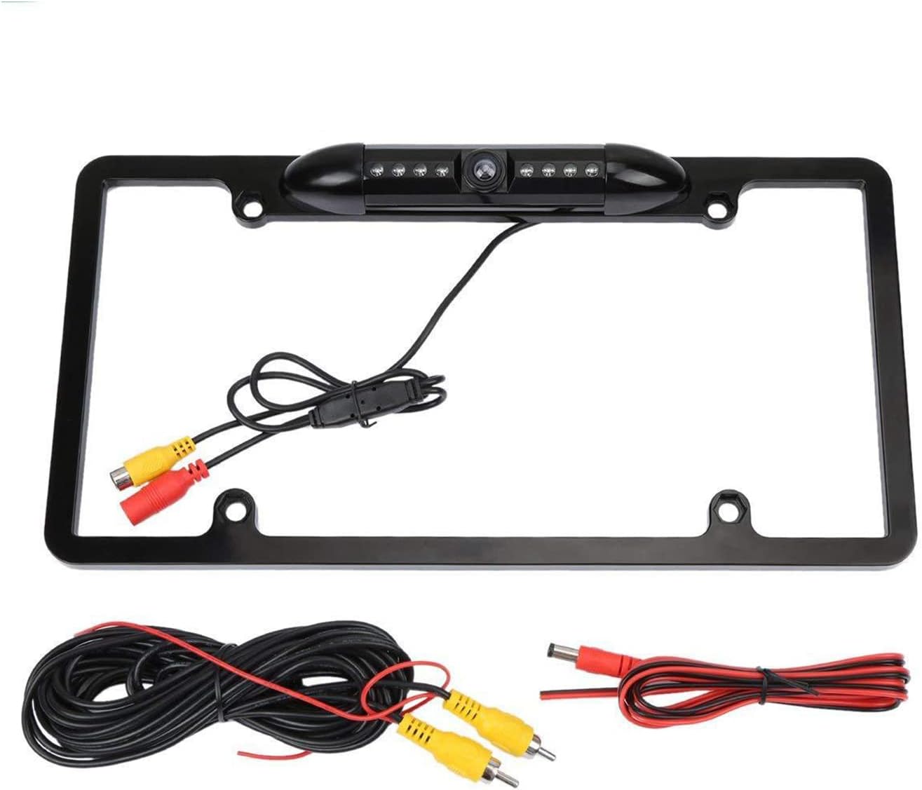 AOCISKA 8 170 License Plate Frame Backup Camera, Rear View Camera with LED, Viewing Angle Night Vision Car