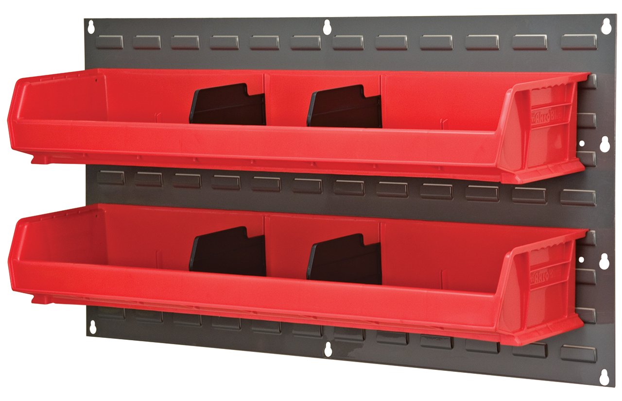 Akro-Mils Hanging Storage Bins and Wall Mount Panel Bundle (12-Pack + Single)