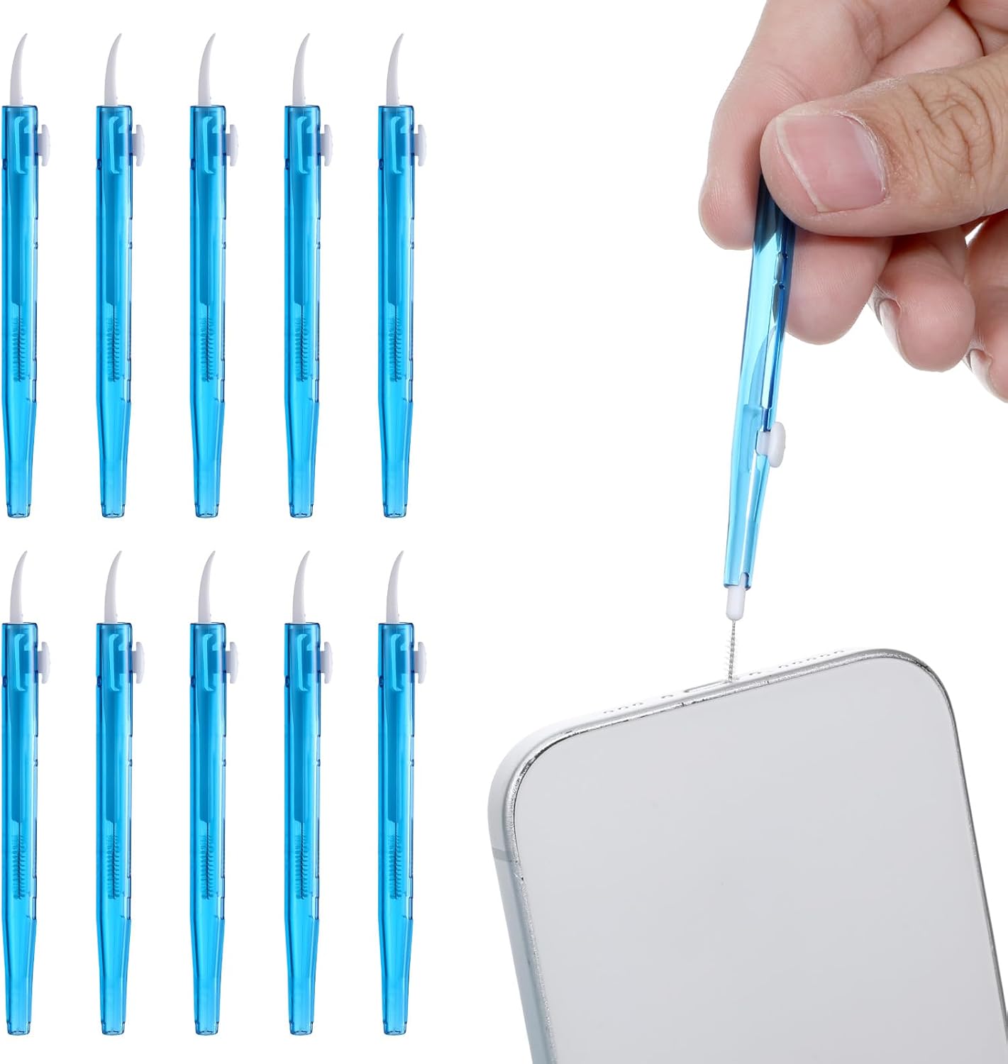 Qulkws 10 Pcs Charging Port Cleaner Phone Charge Port Cleaning Tool Kit Dual Side Multifunction Tools Anti-Clogging