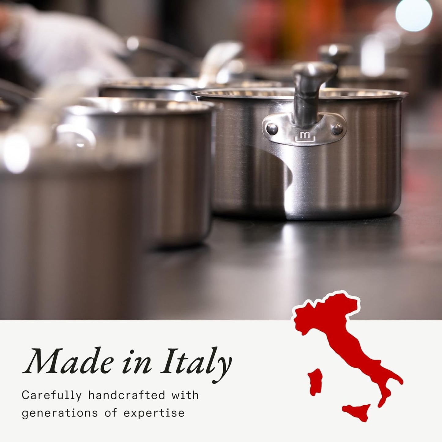 Made In Cookware | 3-Piece (Includes 8",10",12") Stainless Frying Pan Set | 5 Ply Stainless Clad | Professional Cookware | Crafted in Italy | Induction Compatible