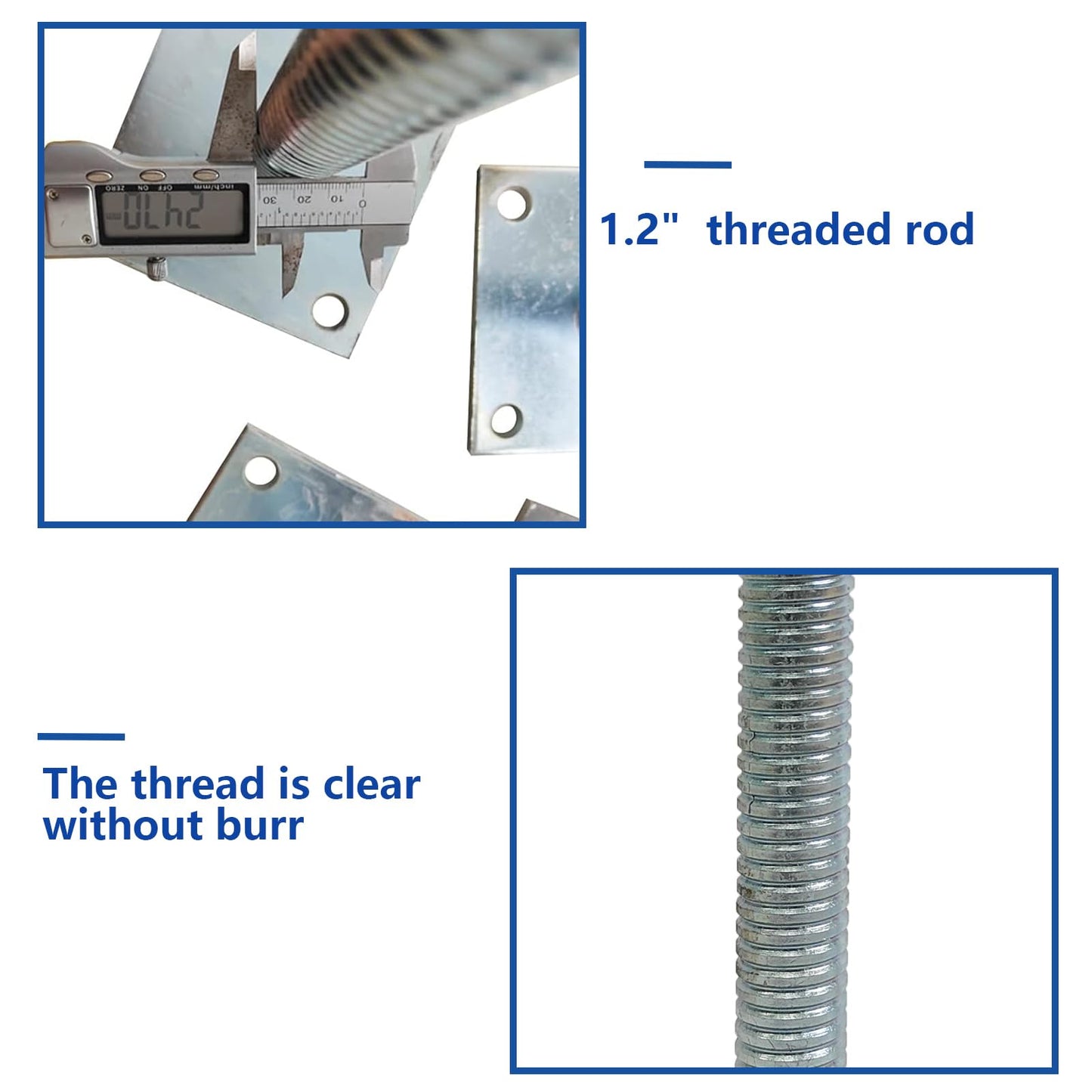 GaeaAuto 4 Pack 24" Adjustable Leveling Jacks Feet Solid Screw Jacks with Big Wing Nut & Base Plate for Baker-Style Scaffolding Equipment, Silver
