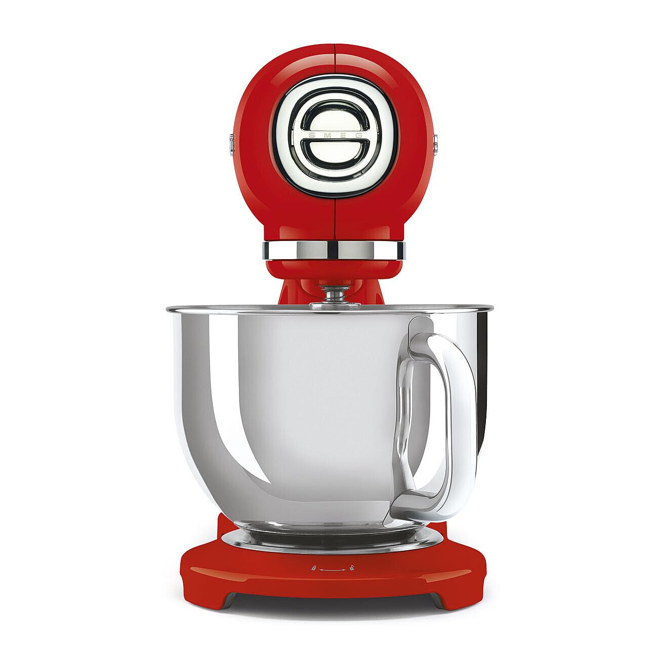 SMEG SMF05 Forte 5-Qt Stand Mixer with 750W Motor, Smooth Start & SteadyMix, Flex Edge Beater, 10 Speeds, Stainless Steel Bowl – Retro 50’s Style Planetary Mixer for Dough, Baking & Desserts-Red
