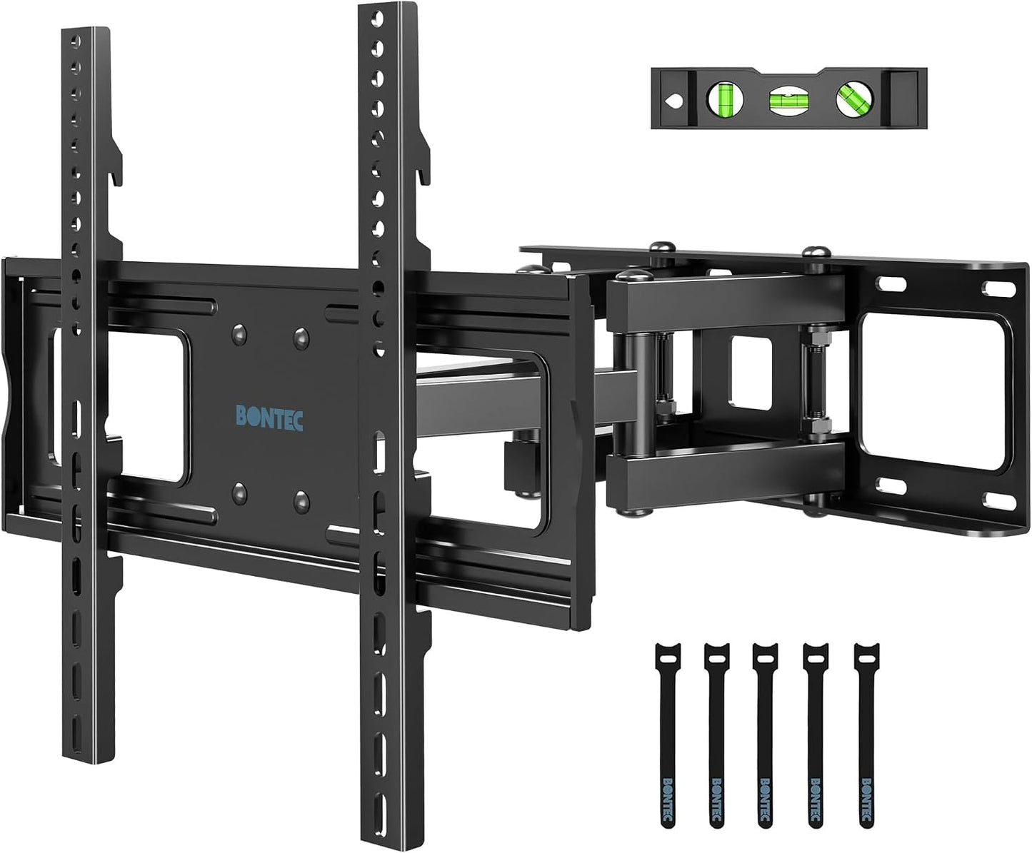 BONTEC 23-70 Inch 99 lbs, 400x400mm, 16" Full Motion TV Wall Mount for TVs, Hold up to Max VESA Swivel Tilt Dual Arms