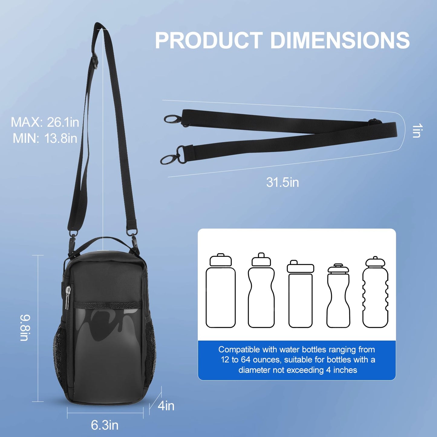 DZ Duozhan Magnetic Gym Bag with Clear Phone Window – Strong Magnetic Water Bottle Holder & Hands-Free Workout Bag – Secure Attachment to Equipment – Ideal for Gym, Running, Travel