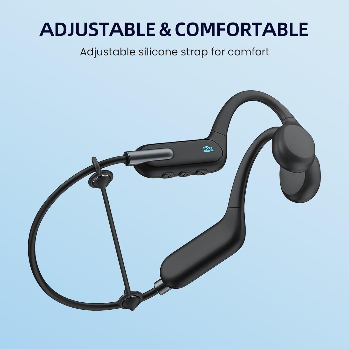 Swimming, IPX8 32GB MP3 5.3 Swimming HIFI WALKER Bone Conduction Headphones for Waterproof Open Ear Headphones