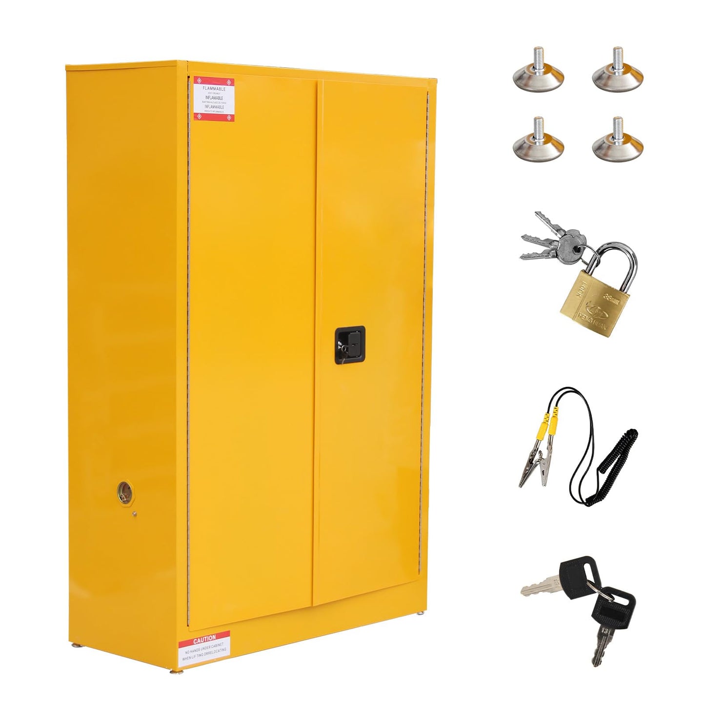 PeacefulHues 45 Gal Flammable Safety Cabinet, Large Capacity Flammable & Chemical Storage Cabinet, Heavy-Duty 2-Door Fireproof Cabinet for Industrial Warehouse, Factory, Workshop