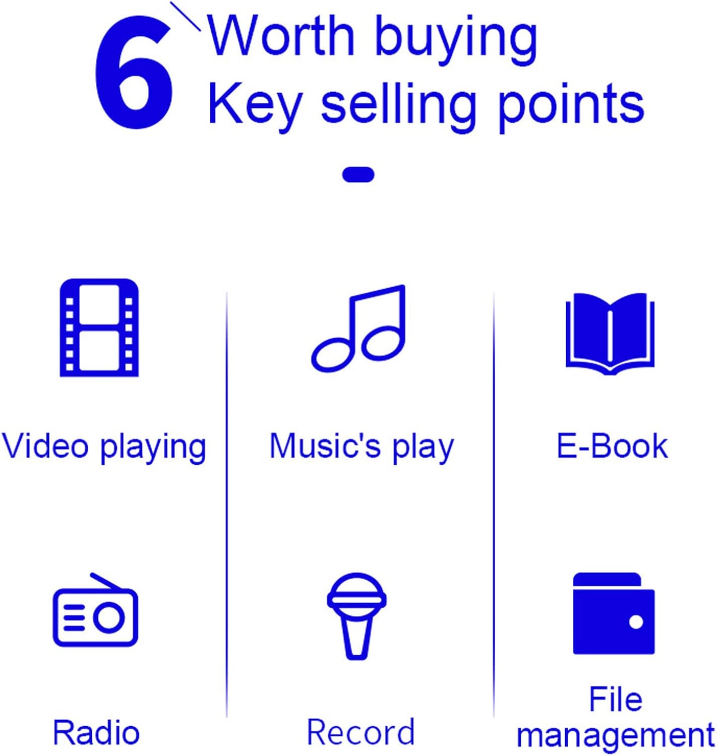 ASHATA MP3 1.77 Inch Player, TFT Color Screen HiFi Music Player Build in Speakers, Ebook Reader, Picture Viewer, Video