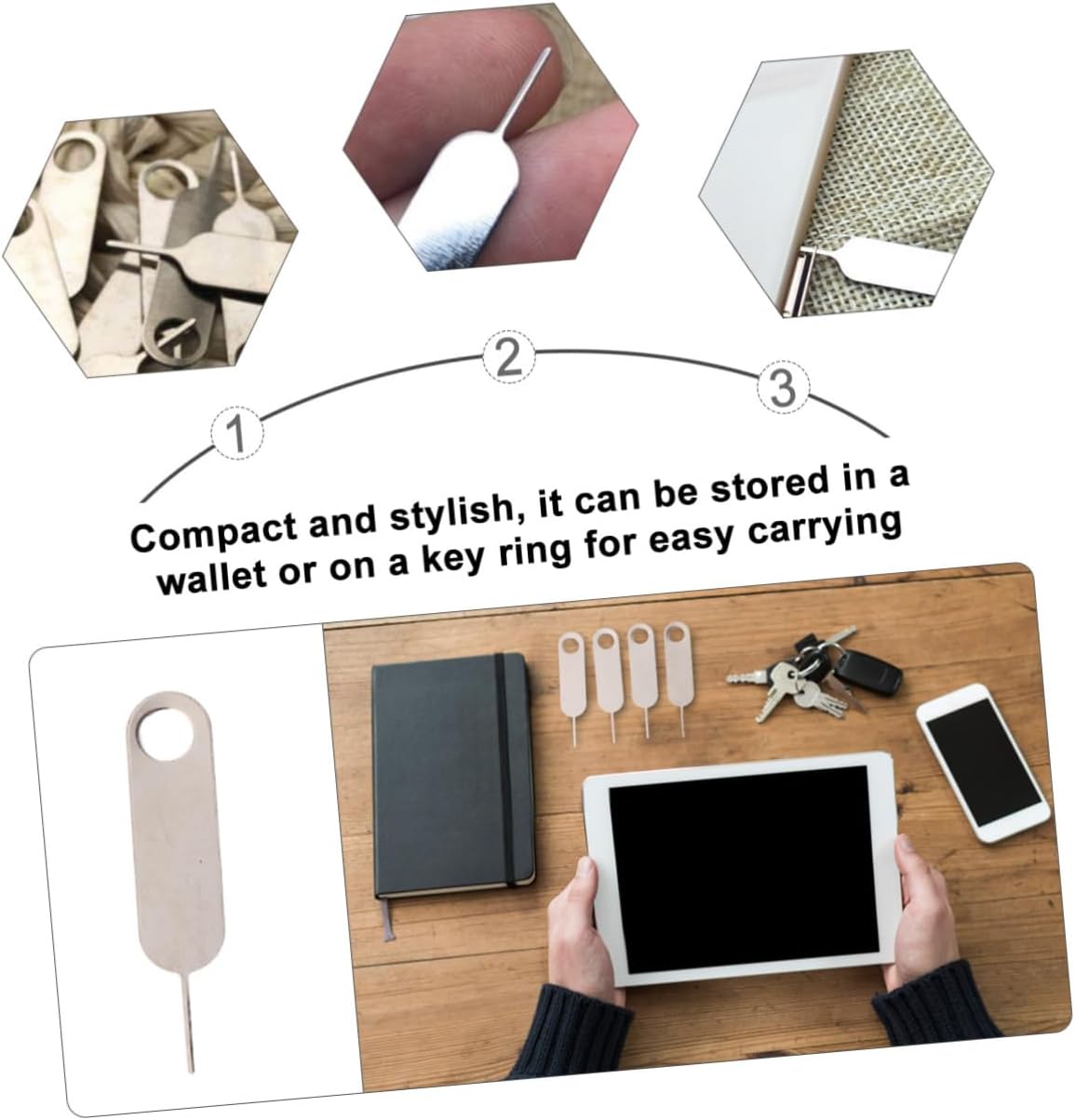 200pcs Housoutil Pin Eject Tool for Sim Tray Extraction Lightweight Mobile Phone Remover Compatible Smartphones Tablets