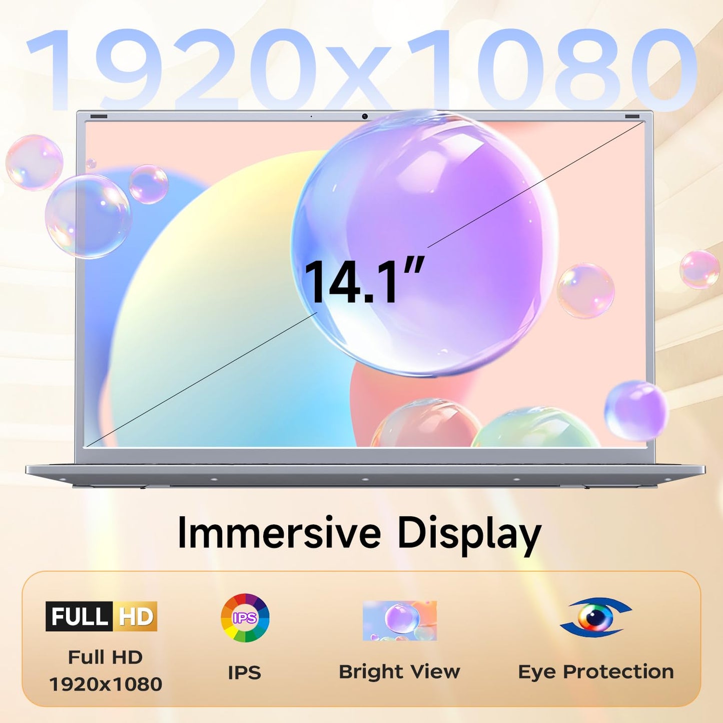BLUEING Laptop Computer, 8GB RAM 256GB SSD Laptop, Pentium Quad-Core Processor(Up to 2.64GHz), 14-Inch 1080P FHD IPS, Wi-Fi 5, BT5.0, Win 11, Laptops for Students, Lightweight