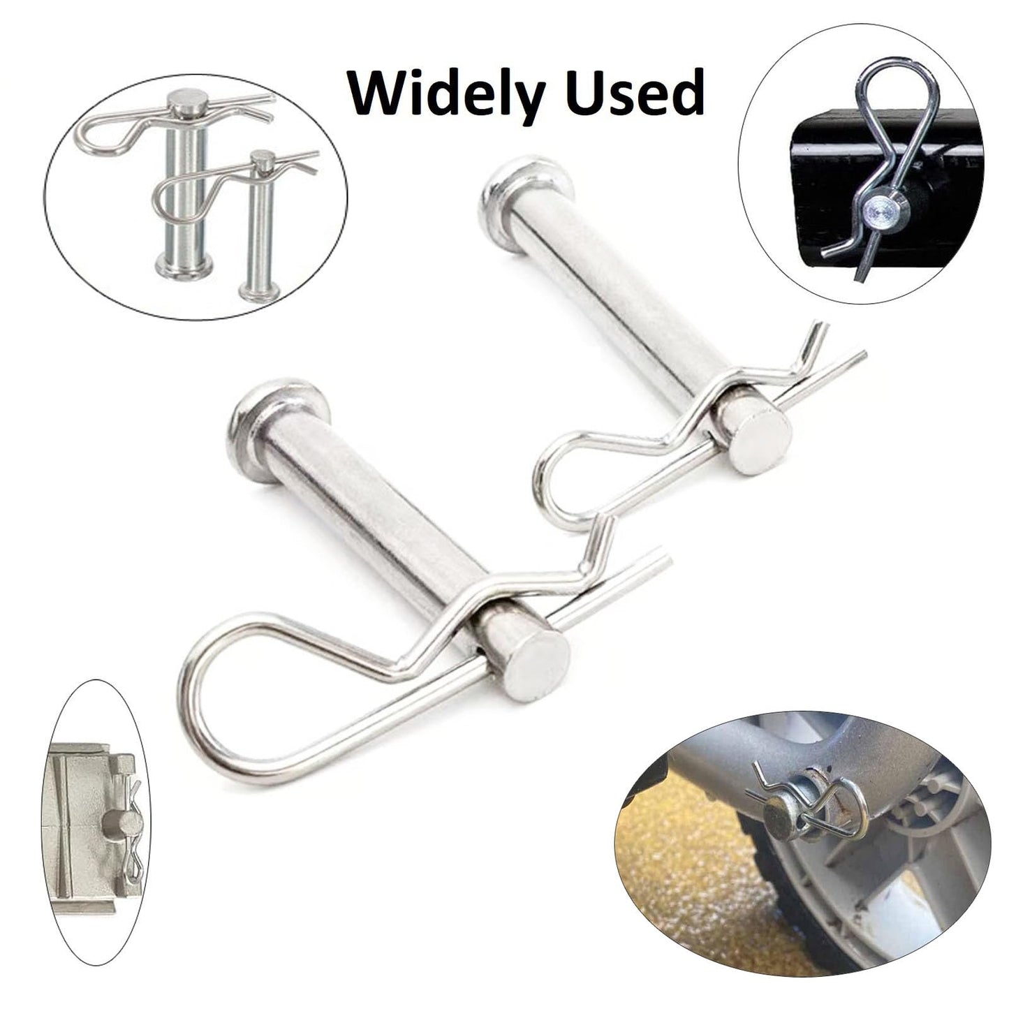 10Pcs Heavy Duty Hitch Pins Clip R Clips Cotter Pins Spring Retaining Wire Hair Pins， Strong Spring Tension Large for Trailer Tractors Mower Carts Truck Pin Clip Zinc Plated M3.5x75mm