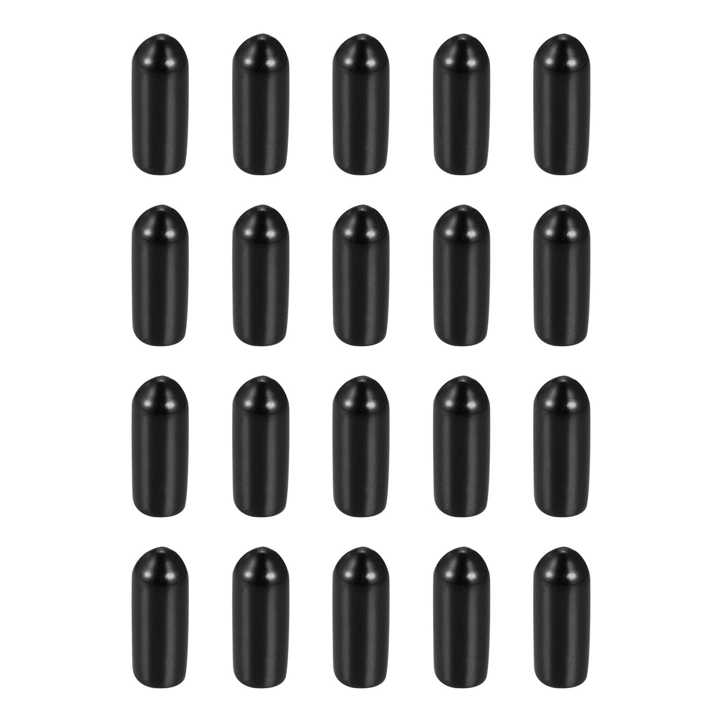 DMiotech 20 Pack 3/16" ID Black Screw Thread Protectors Rubber End Caps Bolt Covers for Screw Bolt Furniture Pipe