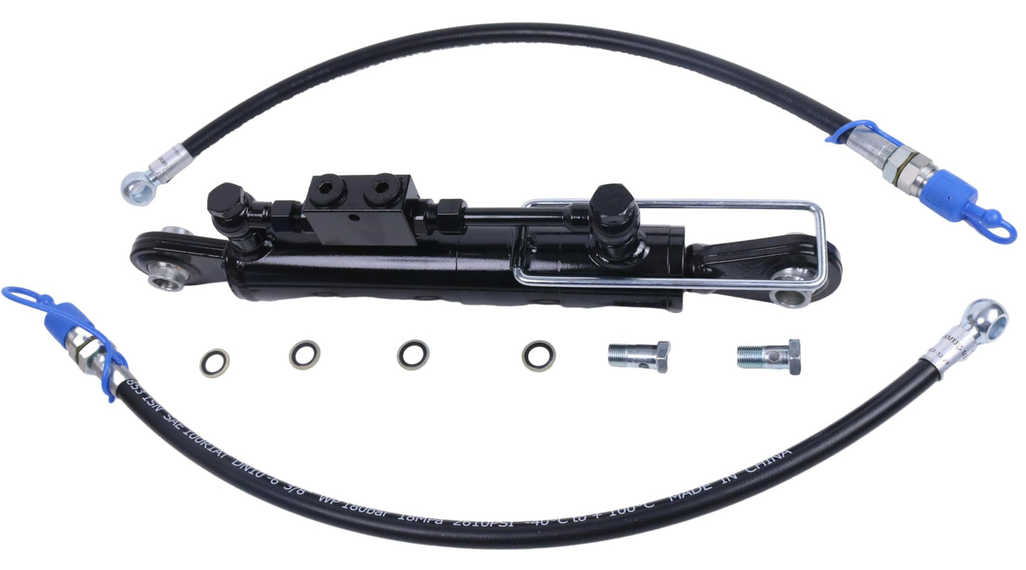Solarhome New Hydraulic Top Link Cat. 1-1 with Locking Block 18 1/8” - 26 3/8”,1.96''-2.48'' Bore with 2 x Hose, 2-Way Check Valve Hydraulic Cylinder Compatible with Tractors, Excavators