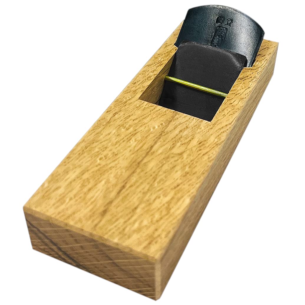 KAKURI Japanese Hand Plane 42mm for Woodworking, KANNA Block Plane Small Hand Planer Tool for Wood Chamfering and Smoothing, 5.9 x 2.1 x 1.6 inches, ECO Oak Body, Made in JAPAN