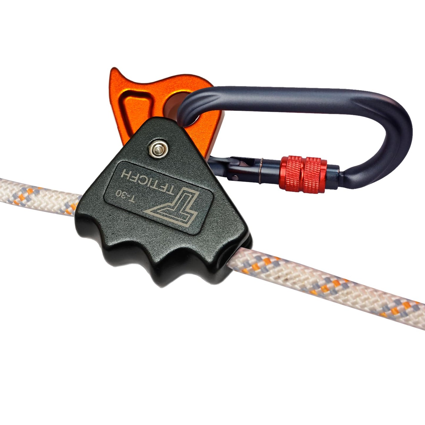 TFTICFH CE 15kN Rope Grab, Safety Clip Clamp, Fall Protection Belay Device, Flipline Rope Adjuster, Self-Locking Fall Arrestor Riser Ascender for Climbing Arborist Rescue Training for 10~12mm Rope