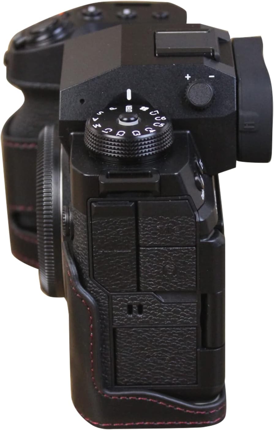 Rieibi X-H2S/ X-H2 XH2S/ XH2 Case - Quality PU Leather Half Case for Fujifilm Mirrorless Digital Camera - Black