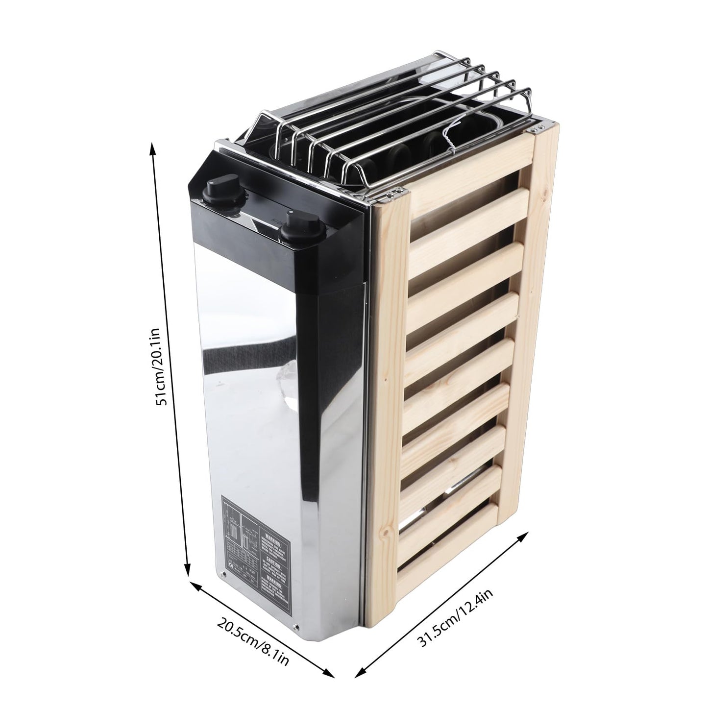 Sauna Heater, 3.6KW 110V Internal Control Temperature Adjustable Stainless Steel Electric Sauna Stove, High Heating Efficiency Electric Sauna Heater for Home Hotel Use