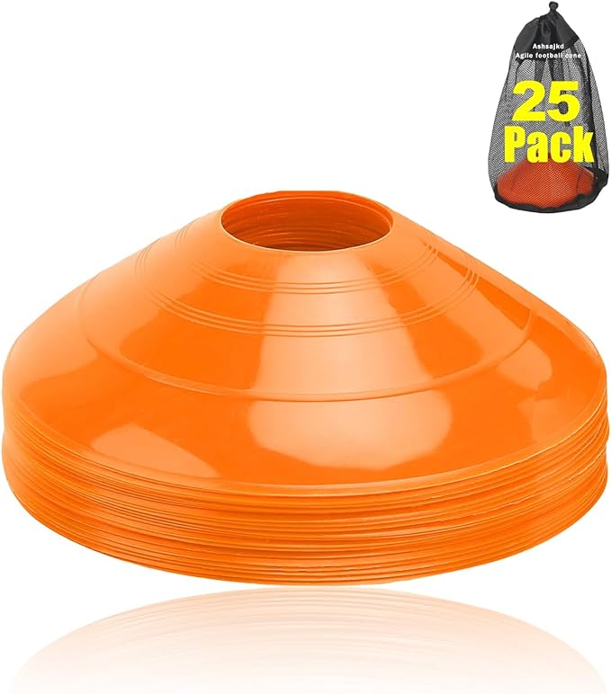 Ashsajkd(Set of 25/50/100 - Agility Soccer Cones with Carry Bag and for ï¼?Football Cones for TrainingFootball, Basketball, Coaching, Agility Cones for Indoor and Outdoor Games