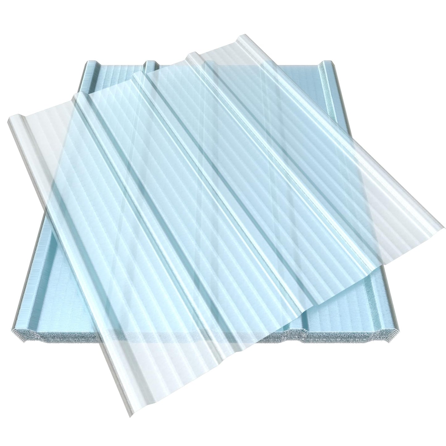 12 PCS 3'x 3.2' Clear Polycarbonate Roofing Sheet, Splicable Corrugated Plastic UV Resistant Greenhouse Shed Canopy, Transparent Insulation Day Lighting Panels, Easy Cut Covering Panel for Outdoor