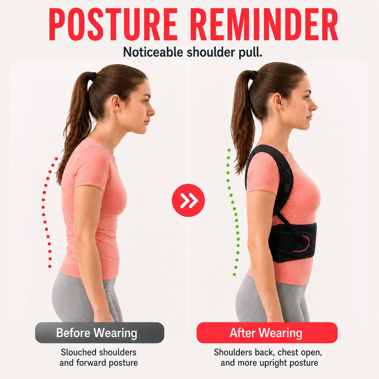 LibertyMove Posture Corrector for Women and Men, Breathable Upper Back Brace Posture Reminder, Adjustable Back Straightener with Underarm Comfort Straps, Shoulder Support Brace for Active Daily Wear