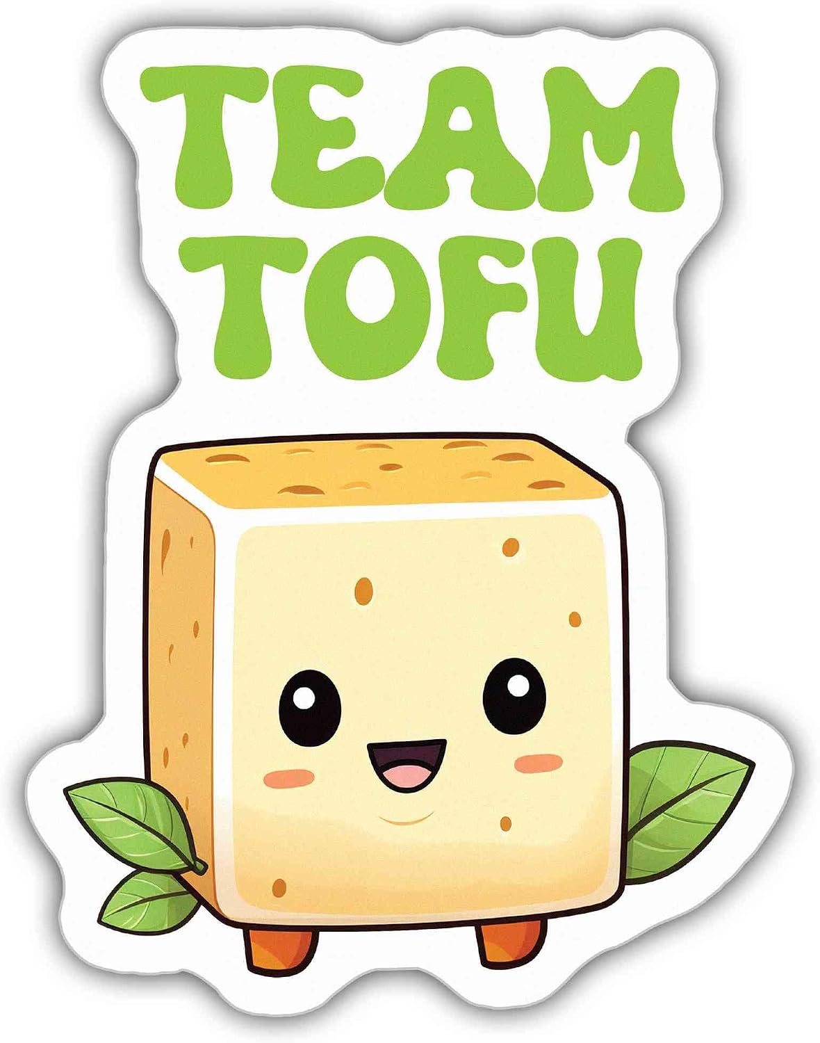 5" Vegan Stickers Veganer Decals Team Tofu Vinyl Stickers, Weather-Resistant Sticker for Water Bottles Laptop Window