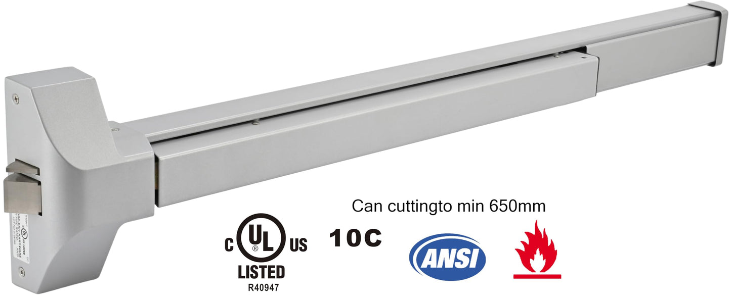 Commercial Panic Exit Device with Push Bar and Exterior Lever Handle, UL10C & ANSI Grade 1 Certified, ADA Compliant Emergency Exit Door Hardware for Safety & Durability (211P-With Lever Handle)