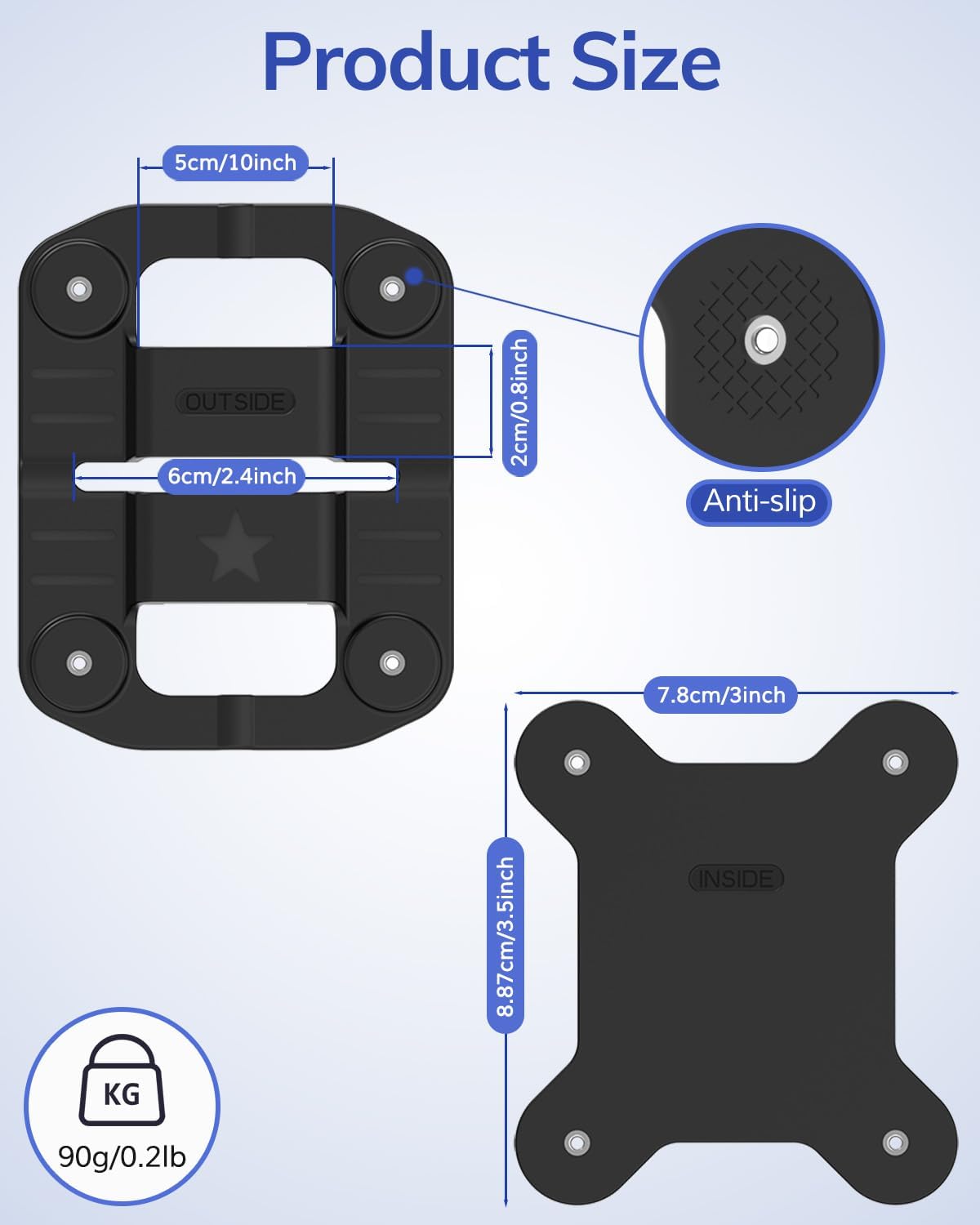 SZSDMY 2 Pack (BLACK2) Body Camera Mount,Universal Strong Magnet Cam Holder Stick to Clothes Prevent Moving,Compatible