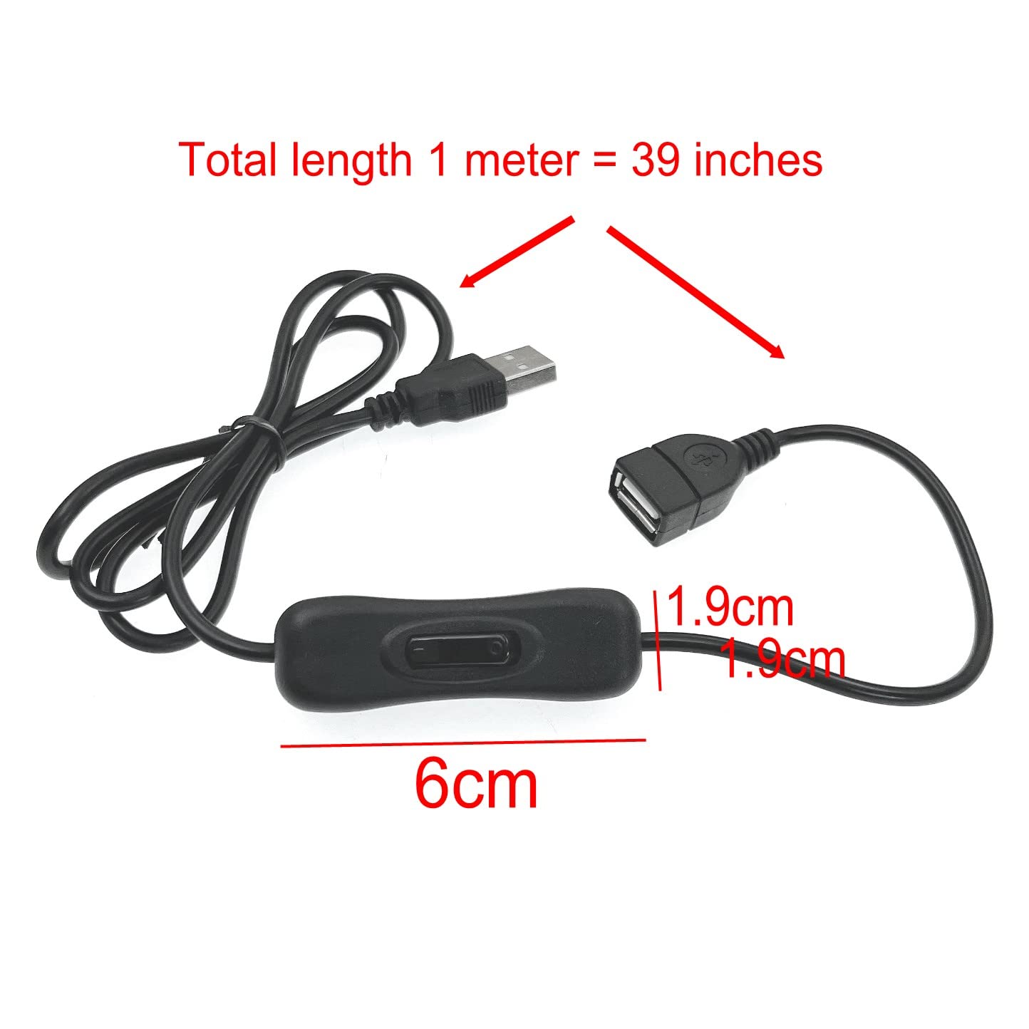 JZK 2 1meter, x USB Switch Cable USB on Off Switch, USB Cable with Switch, USB Power Switch, USB Extension Cable