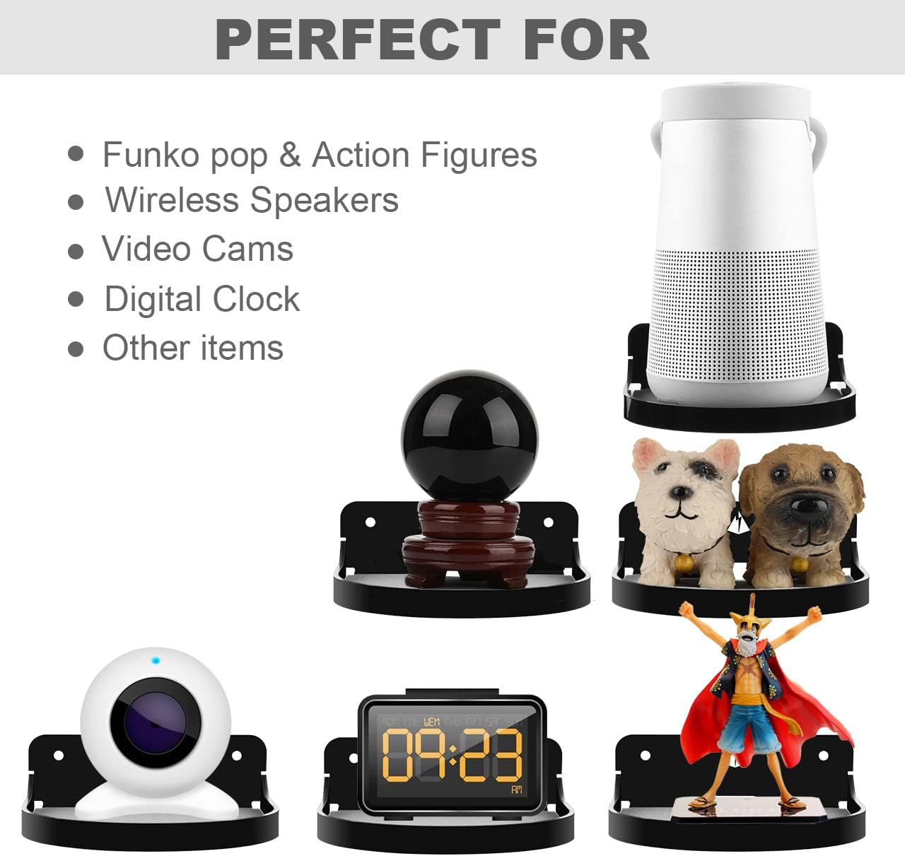 5 inches TXEsign Speaker Shelf Mount Small Floating Shelf Small Shelf Stand for Speaker, Webcam, Action Figures Acrylic