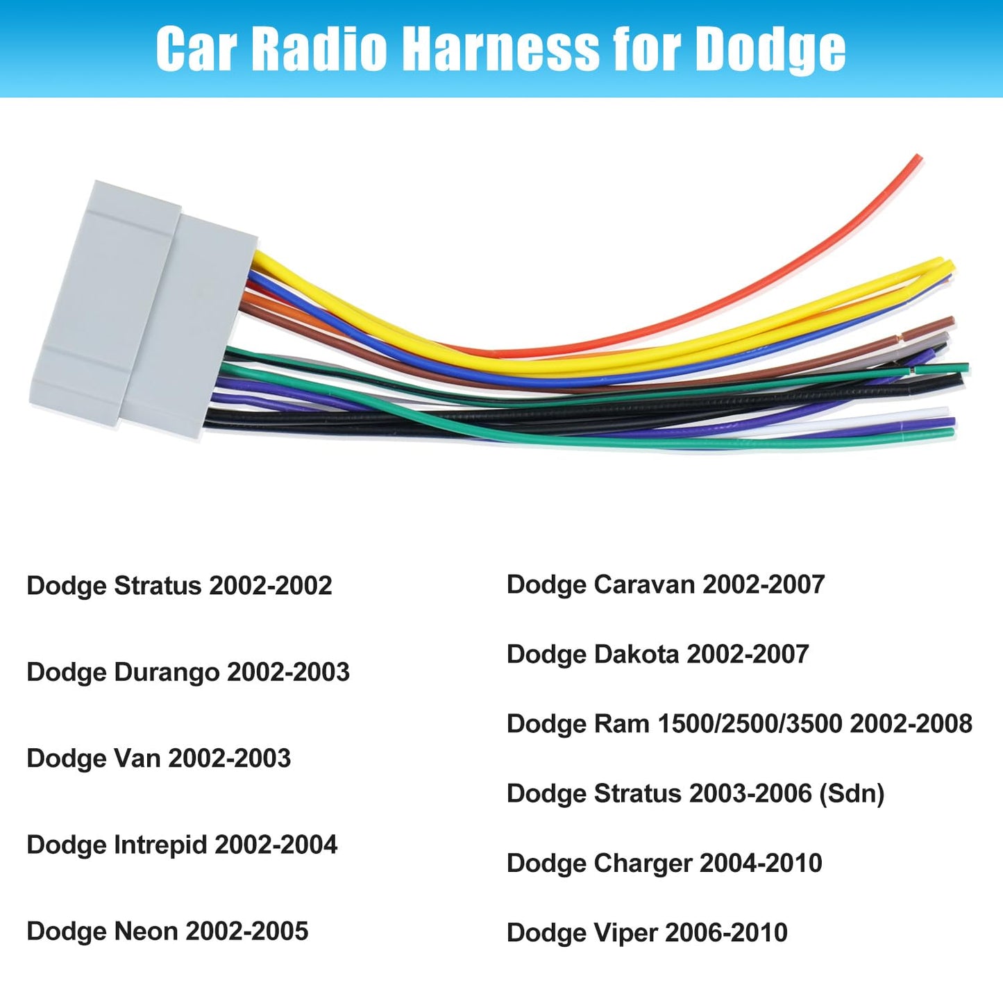 2002-2007 Ram,2003-2007 Jeep,2000-2007 Car Radio Wiring Harness Adapter Connector Replacement for Dodge Chrysler Radio