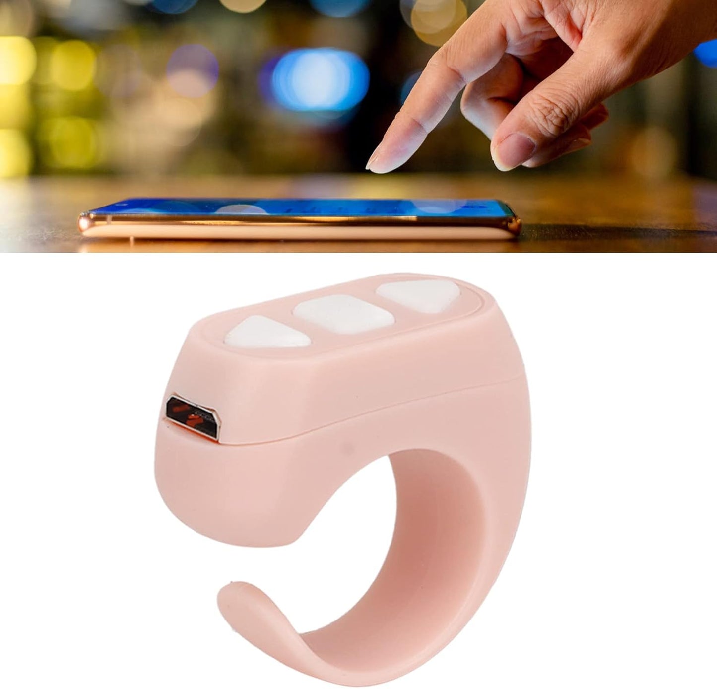 Zopsc Page Turner, Bluetooth Remote Control Page Turner TikTok Remote Scrolling Ring Clicker, Video Scrolling Ring