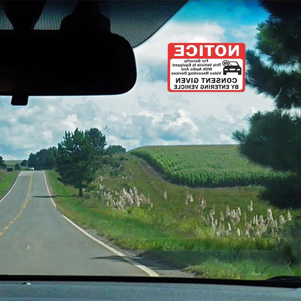 Bittwee 6PCS Car Camera Audio Video Recording Window Vinyl Stickers, Waterproof Sun-Proof Vehicle Video Recorder