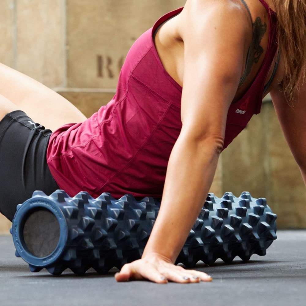 RumbleRoller Extra Firm Foam Roller Deep Tissue Massage Roller for Muscle Recovery (12 Inches Compact)