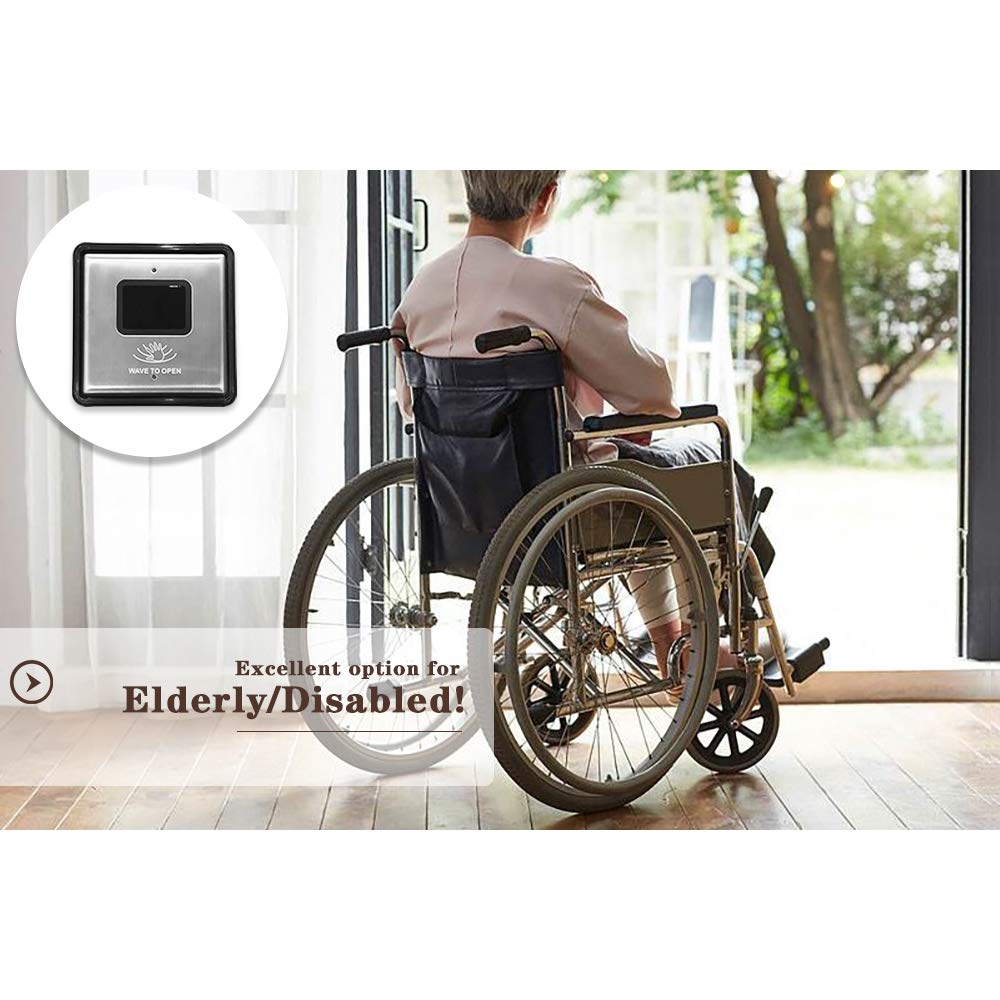 Olideauto Wireless Wave to Open Switch Touchless 2PCS Olide-512 Compatible for Automatic Door Opener and Receiver,with WIFI Function,Workable with Alexa&Google Assistant,Phone APP