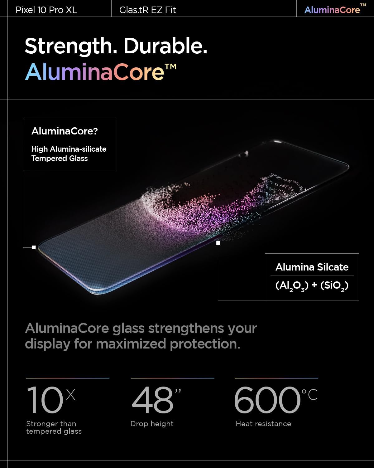 10 9 [2 Pack] 9H+ Spigen AluminaCore Tempered Glass Screen Protector [GlasTR EZ FIT] designed for Pixel Pro XL | Pixel