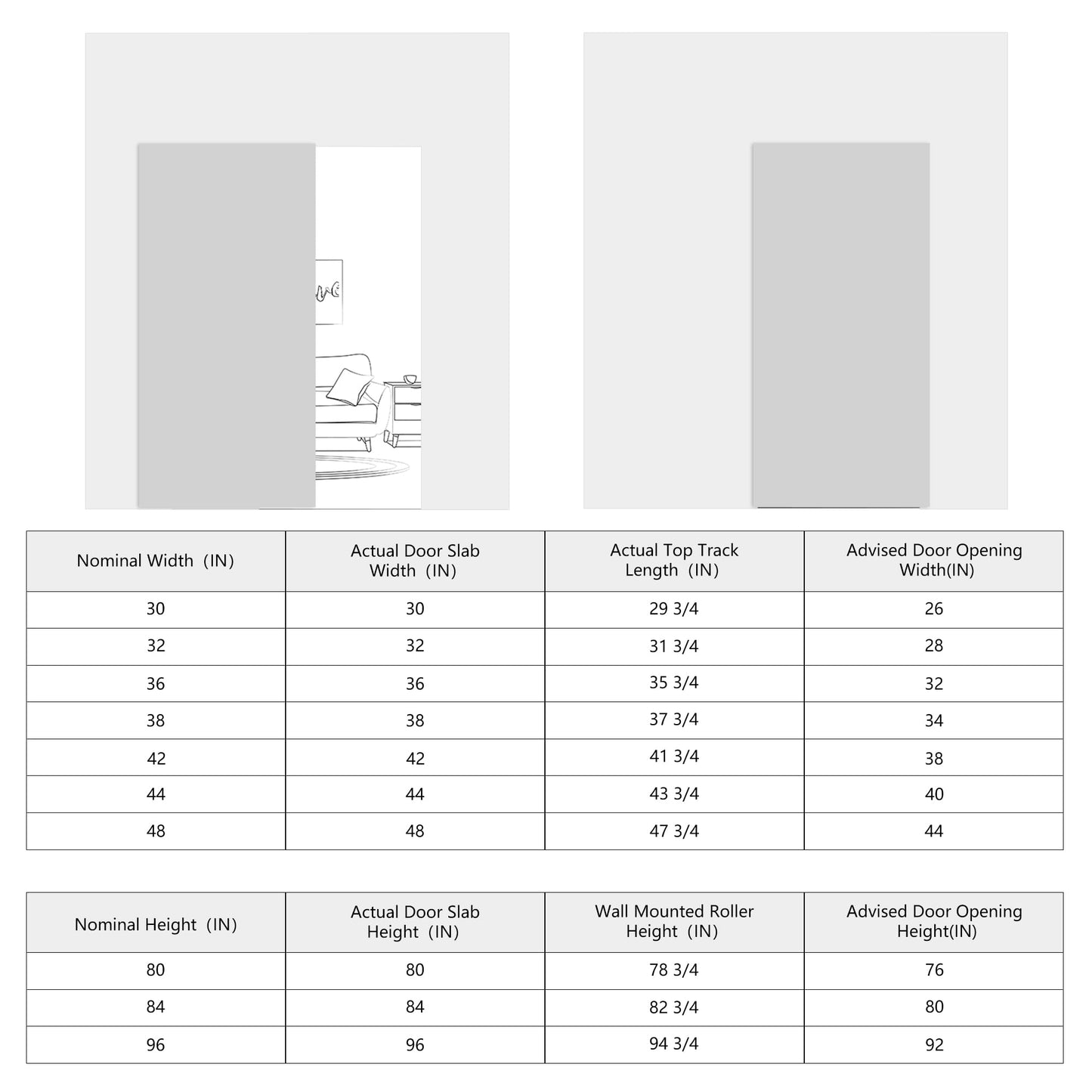 JUBEST 40"x86" Concealed Sliding Barn Door with Soft Close Hardware Kit, Brown Hidden Door for Opening 32"-36"x84", Waterproof and Modern, Smooth Sliding, for Interior Using, Widely Used