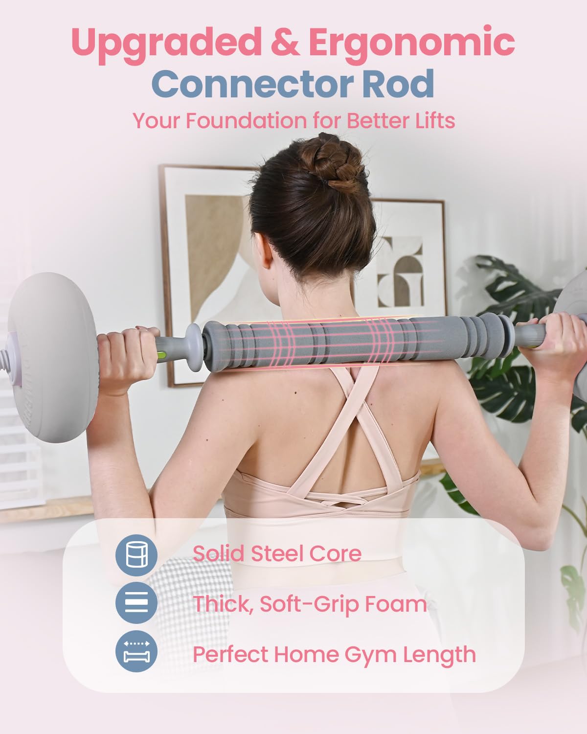 kisnbld Adjustable Dumbbell Set, 13/18/22/35LBS SoftShell Weight Set with Connector 4-IN-1 Dumbbell Set Used as to Barbell & Kettlebell for Home Gym, Fitness Exercise for Men Women Beginners, Gray