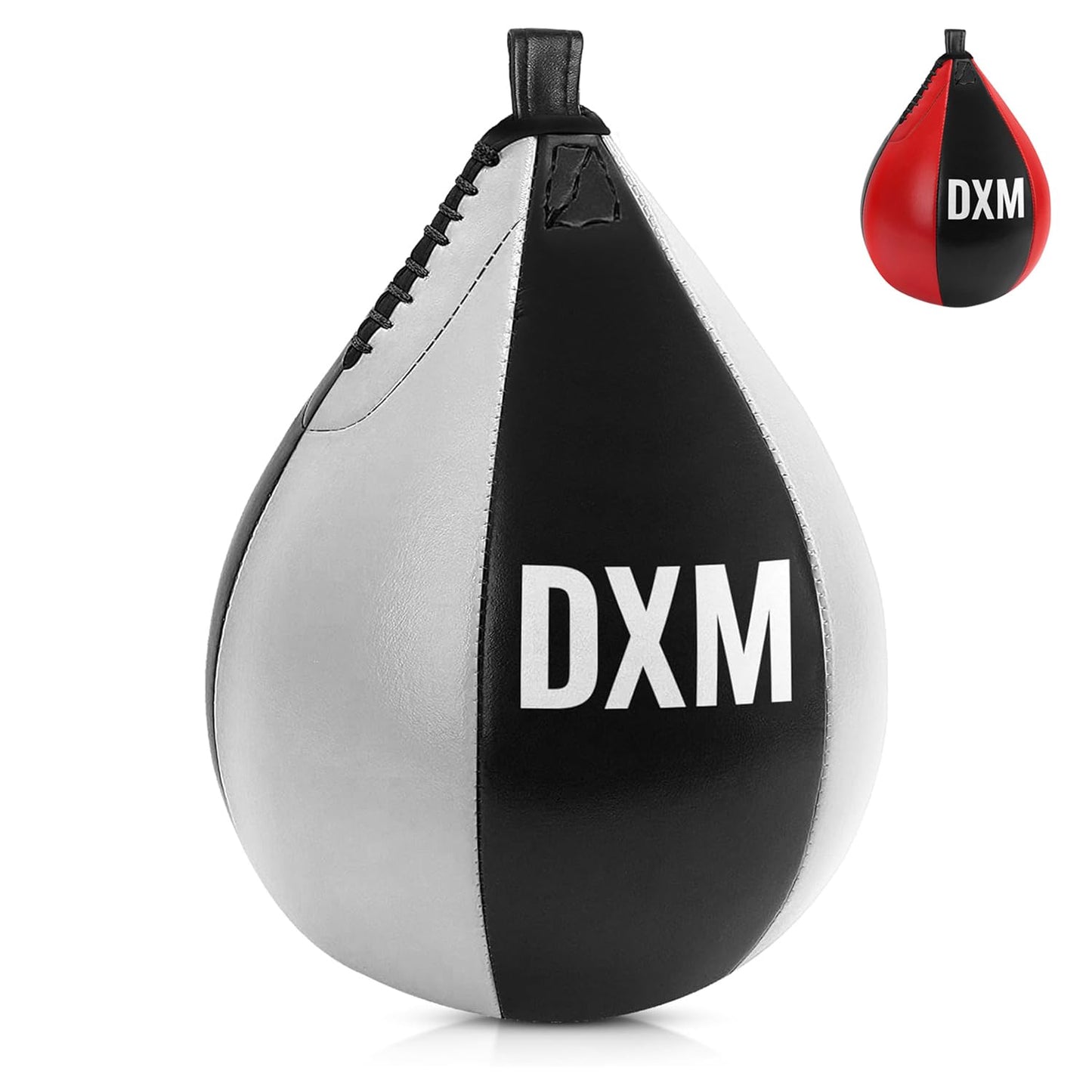 DXM SPORTS Boxing Speed Bag Boxing Ball - Kickboxing Workout Punching MMA Muay Thai Training Exercise Speedball (Black & White, 11.5")