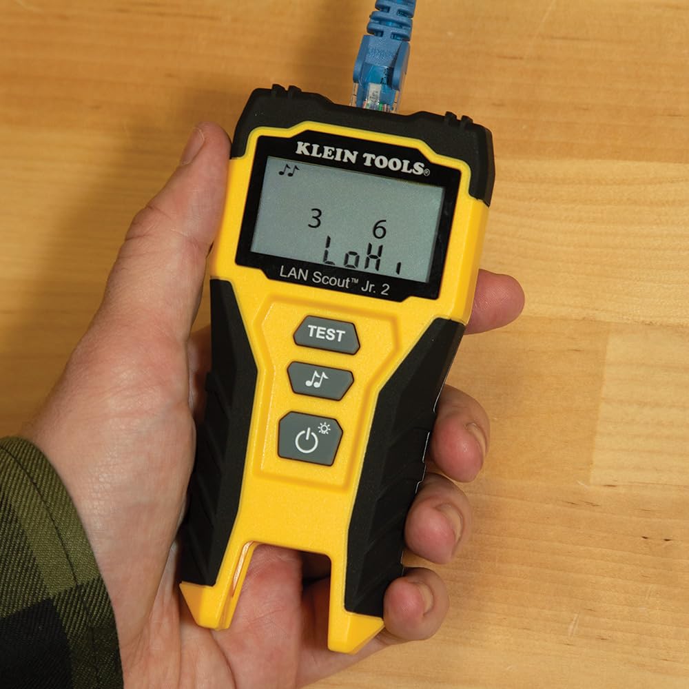Klein Tools VDV526-200 Cable Tester, LAN Scout Jr. 2 Ethernet Tester for CAT 5e, CAT 6/6A Cables with RJ45 Connections