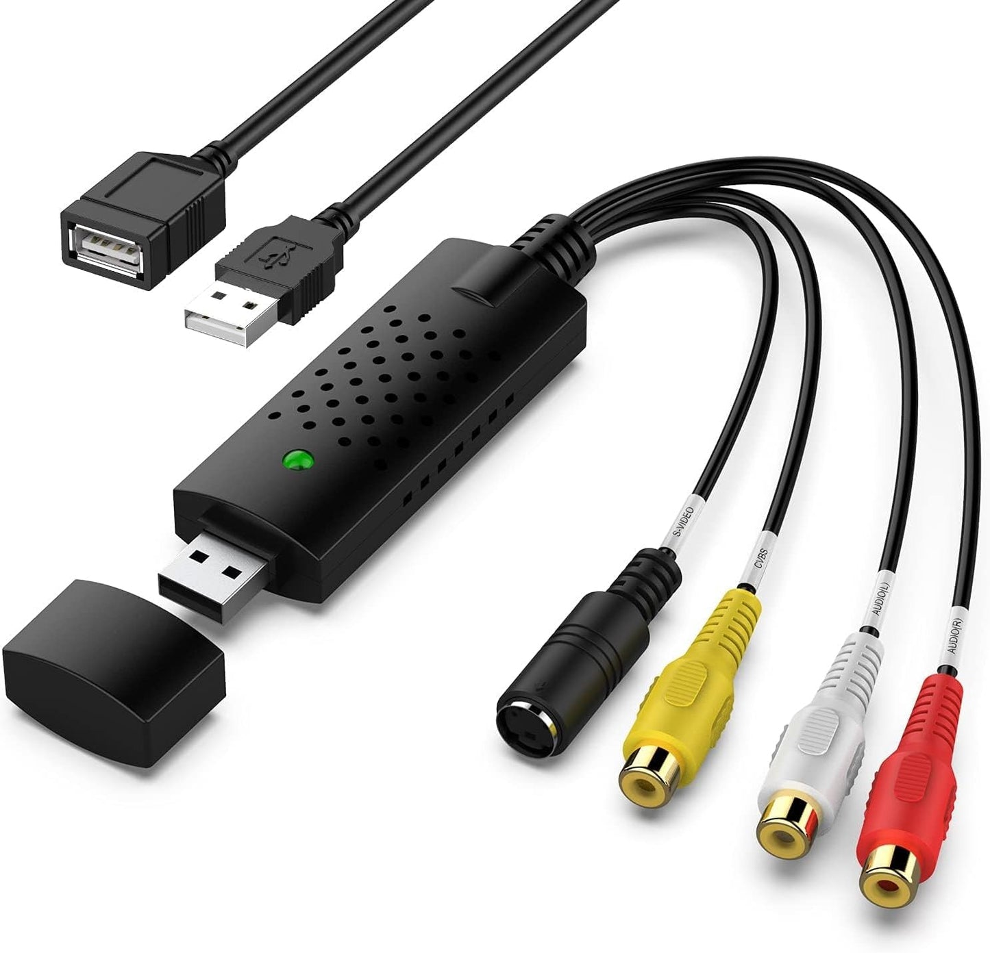 VIXLW Hi8 Capture Card, USB Video Capture Card Device, Audio Video Converter Grabber for RCA to USB-Convert VHS Mini DV