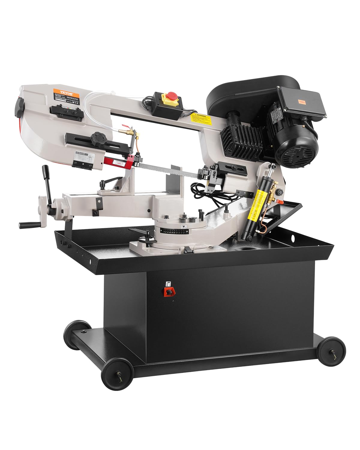 VEVOR Metal Horizontal Band Saw, 7 x 8.25 in Rectangular Cutting Capacity, 110/220V Vertical Cutting Bandsaw with 1.1 kW Motor, 0-45° Angle Adjustment, Variable Speed, for Metal, Wood, and Plastic