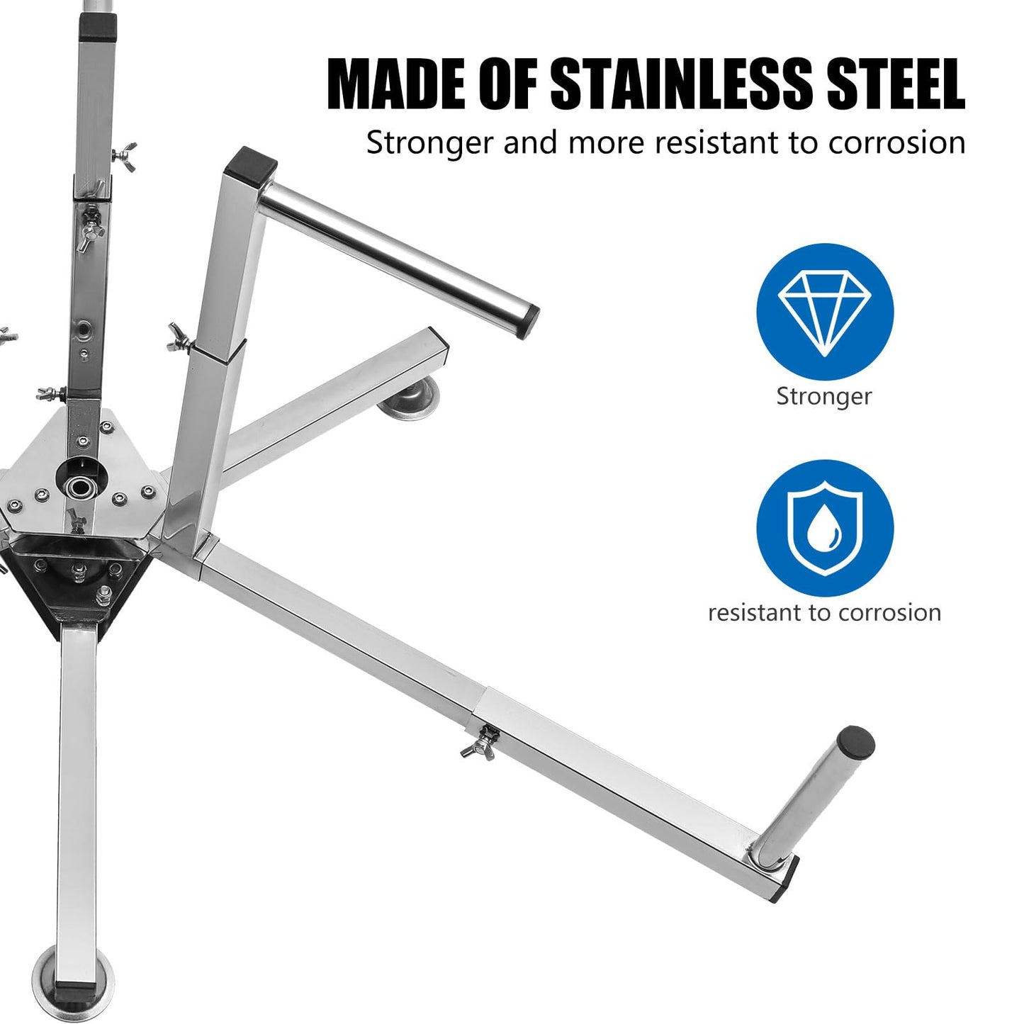 FEIMIRE Heavy-Duty PEX Tubing Decoiler, Versatile 304 Stainless Steel Stand for Uncoiling Radiant Heat Pipes, Water Lines, and Cables, Smooth Dispensing Action for Tangle-Free Work