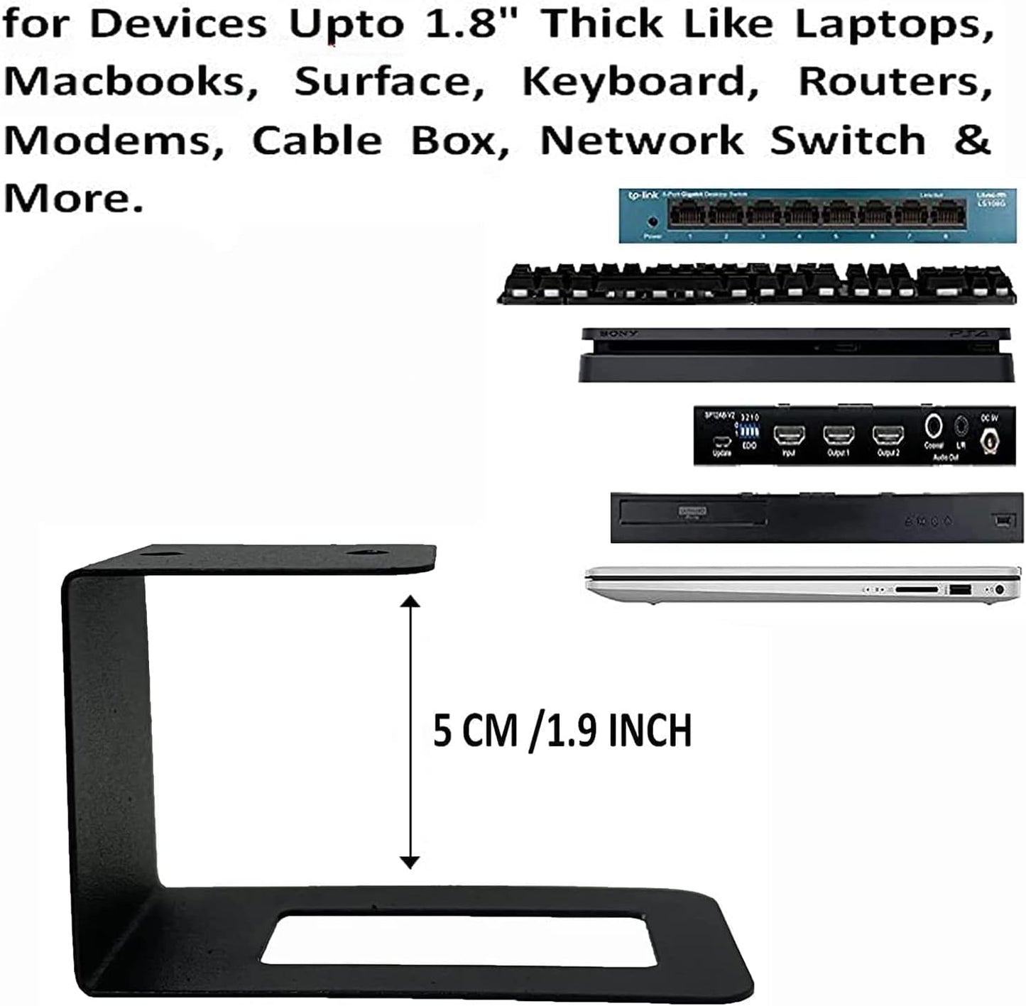 AUXPhome (3) Laptop Holder Under Desk Laptop Mount Organizer Rack Storage Shelf, Add On Under Table Laptops, Keyboard