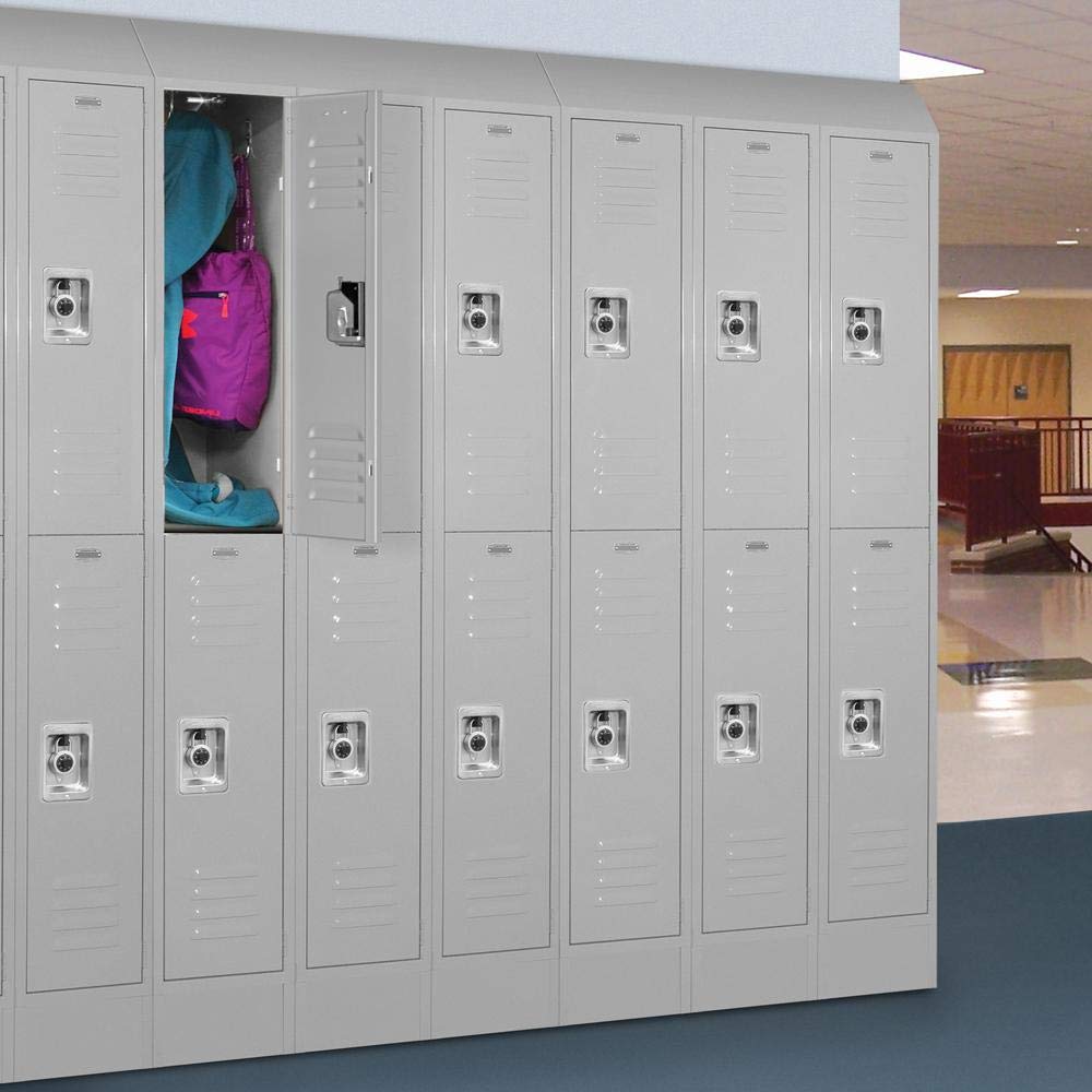Salsbury Industries 62352GY-U Unassembled Standard Metal Locker with Double Tier,Grey