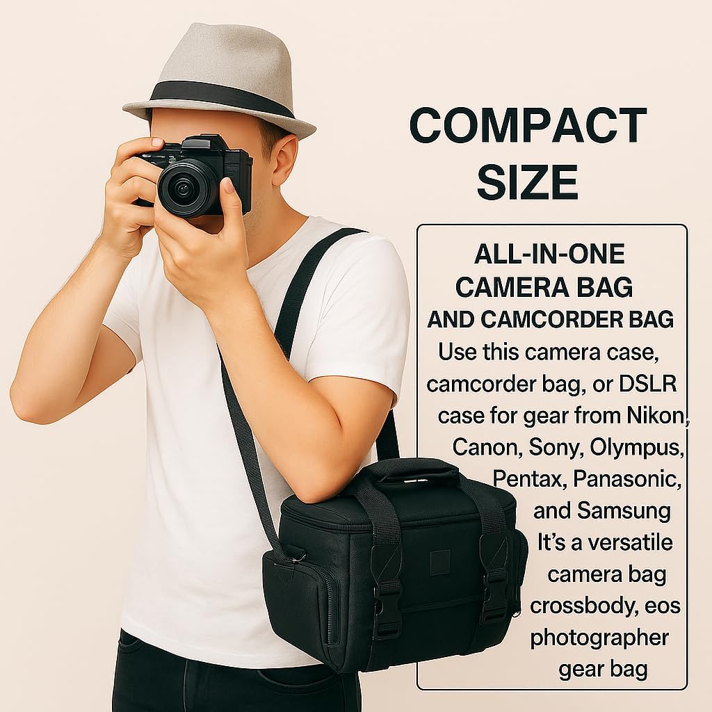 eCostConnection Extra Large Camera Bag Fully Padded Gadget Case with Dual Buckles for Sony,Nikon, Canon, Olympus
