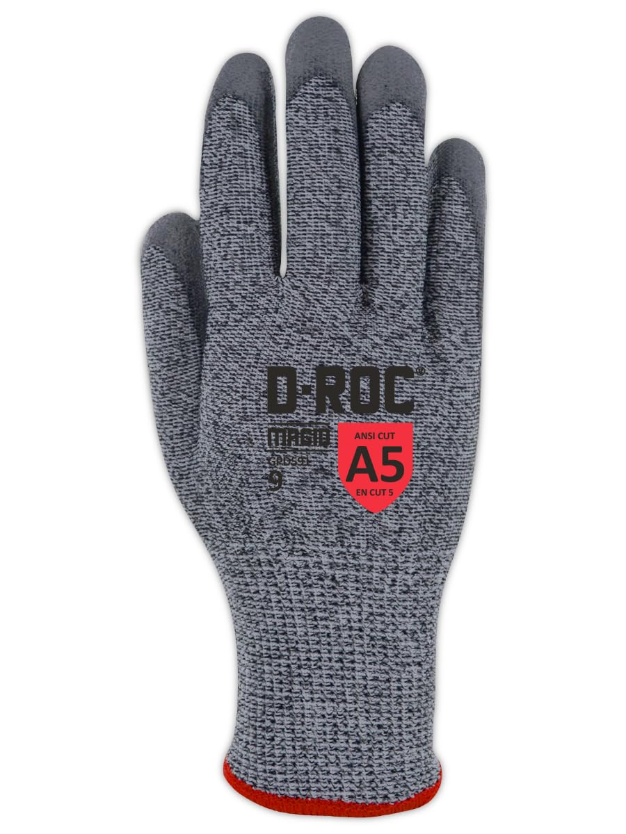 MAGID Griffin Gear ANSI A5 Polyurethane Palm Coated Work Gloves, 24 Pairs, Size 10/XL (GPD591)