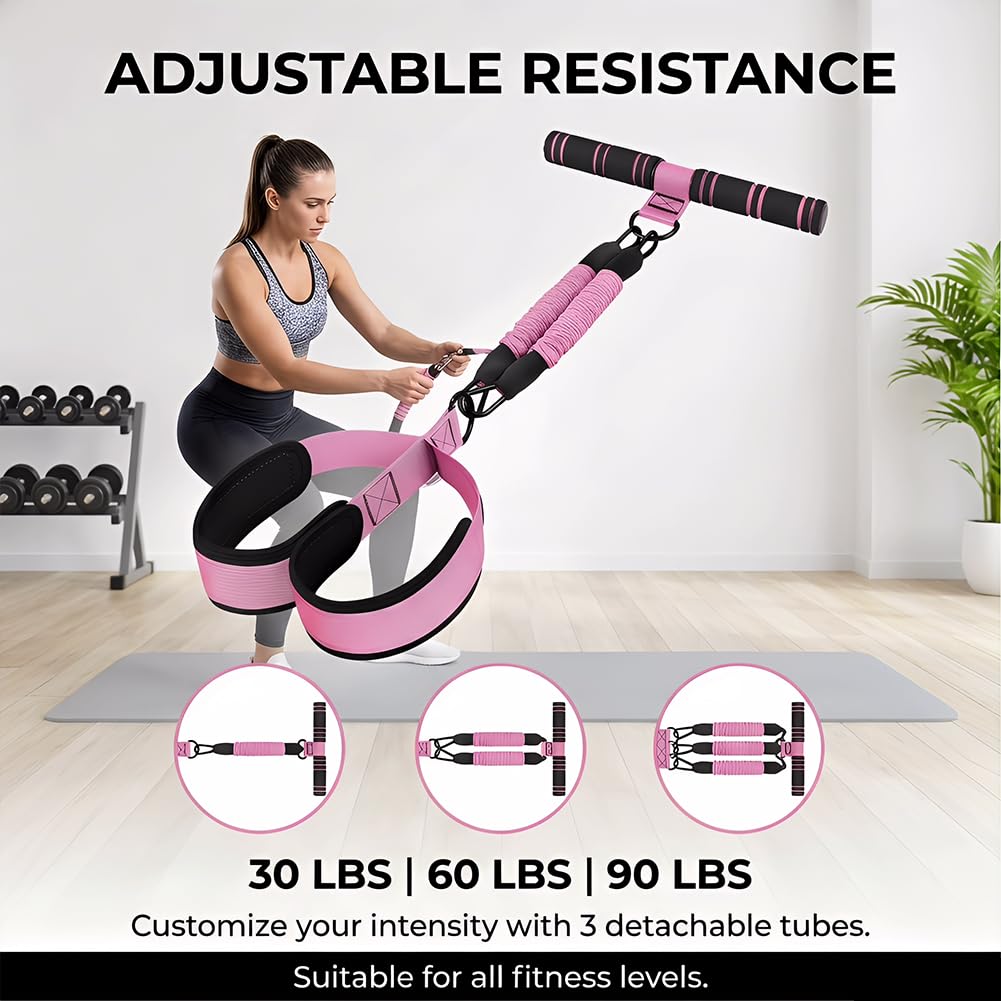 Upgrade Pedal Resistance Band with Handle, 2026 Multi-Functional Adjustable Resistance Band for Full-Body Workouts, Home Fitness Foot Pedal Resistance Band, Unisex Sit-up Training Equipment